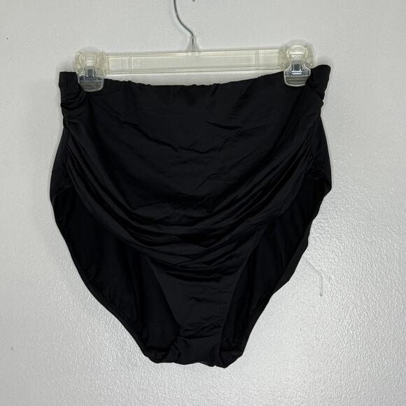 Ralph Lauren Bikini Bottom Womens 18W High Waist Ruched Swim Plus RLL - Picture 1 of 5